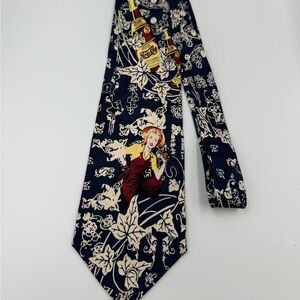 Pepsi Themed Tie with Navy and Cream Design